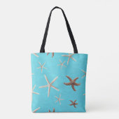 Monogram bruidsmeisje met zeester initiaal tote bag (Achterkant)