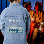 Monogram Bruidsmeisje Waterverf Schelpen Zeester Denim Jacket