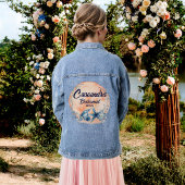 Monogram Bruidsmeisje Waterverf Schelpen Zeester Denim Jacket