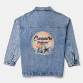 Monogram bruidsmeisje Waterverf schelpen zeesterre Denim Jacket (Achterkant)