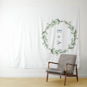 Monogram bruiloft achtergrond, foto prop, fotocabi wandkleed (In Situ (horizontaal))