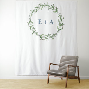 Monogram bruiloft achtergrond, foto prop, fotocabi wandkleed