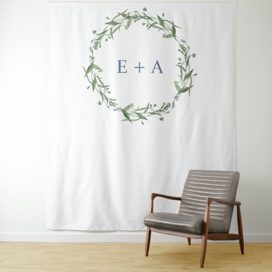 Monogram bruiloft achtergrond, foto prop, fotocabi wandkleed (In situ)
