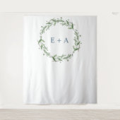 Monogram bruiloft achtergrond, foto prop, fotocabi wandkleed (Voorkant)