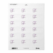 Monogram Bruiloft Adresetiketten Paarse Etiket (Full Sheet)