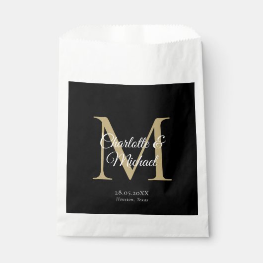 Monogram Bruiloft Bedankzakje (Voorkant)