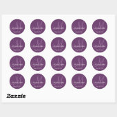 Monogram Bruiloft Bewaar de datum Paarse Sticker (Vel)