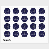 Monogram bruiloft bruidbruinbruinmarinedag zeemach ronde sticker (Vel)