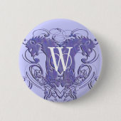 Monogram bruiloft Button Lions wervelingen 4 hoofd (Voorkant)