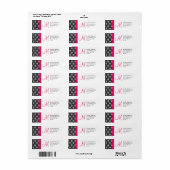 Monogram Bruiloft Damast Retouradres Labels (Full Sheet)