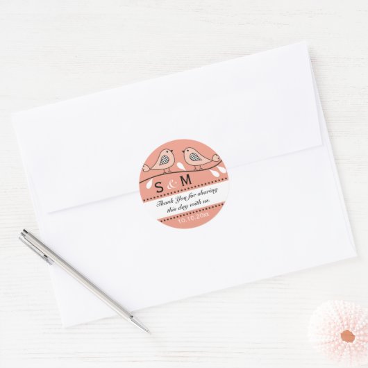 Monogram bruiloft dank u Stickers (Envelop)