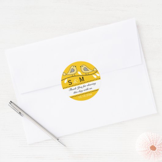 Monogram bruiloft dank u Stickers (Envelop)