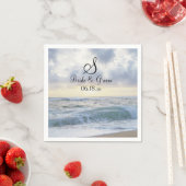 Monogram bruiloft Datum Namen  Beach Backdrop Servet (Insitu)