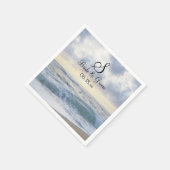 Monogram bruiloft Datum Namen  Beach Backdrop Servet (Hoek)