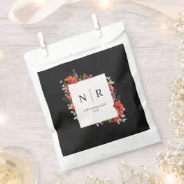 Monogram bruiloft Delicate popy Dark Wedding Bedankzakje