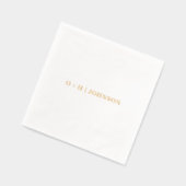 Monogram bruiloft Elegant Eenvoudig Minimalistisch Folie Servetten (Links)