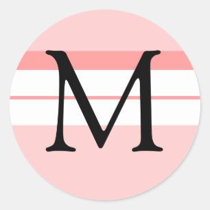 Monogram bruiloft envelop Sticker licht roze