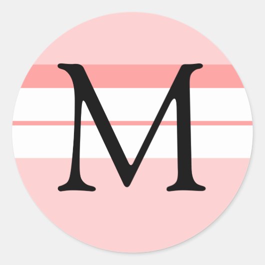 Monogram bruiloft envelop Sticker licht roze (Voorkant)