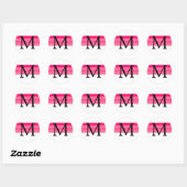 Monogram bruiloft envelop Sticker roze Fuchsia (Vel)