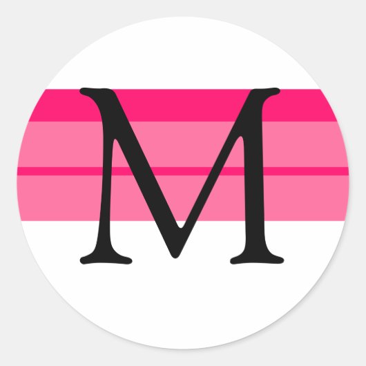 Monogram bruiloft envelop Sticker roze Fuchsia (Voorkant)