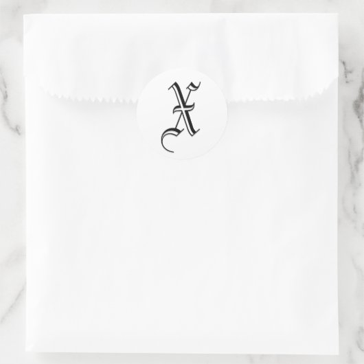 Monogram bruiloft envelop Sticker "X" (Tas)