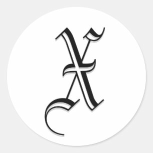 Monogram bruiloft envelop Sticker "X"