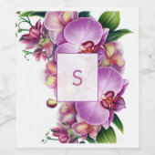 Monogram bruiloft eten en drinken label set wijn etiket (Enkel label)