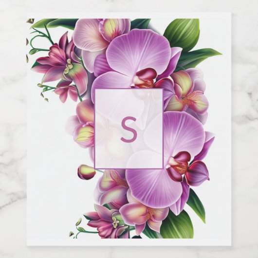 Monogram bruiloft eten en drinken label set wijn etiket (Enkel label)