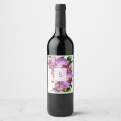 Monogram bruiloft eten en drinken label set wijn etiket (Voorkant)