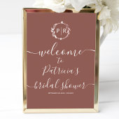 Monogram Bruiloft Feest Welkom Bord Poster
