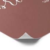 Monogram Bruiloft Feest Welkom Bord Poster (Hoek)