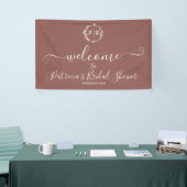 Monogram Bruiloft Feest Welkom Teken Banner (Beurs)