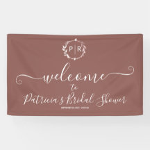 Monogram Bruiloft Feest Welkom Teken Banner
