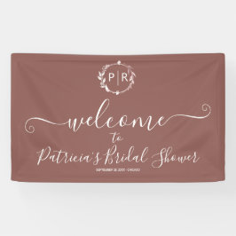 Monogram Bruiloft Feest Welkom Teken Banner
