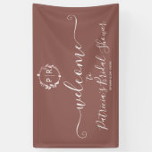 Monogram Bruiloft Feest Welkom Teken Banner (Verticaal)