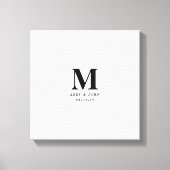 Monogram Bruiloft Gastenboek Alternatief Canvas Afdruk (Voorkant)