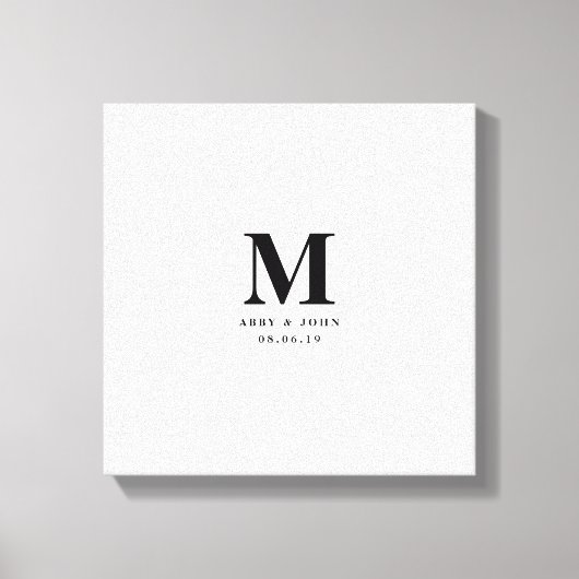 Monogram Bruiloft Gastenboek Alternatief Canvas Afdruk (Voorkant)
