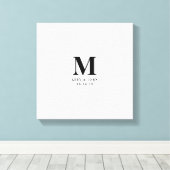 Monogram Bruiloft Gastenboek Alternatief Canvas Afdruk (Insitu (Houten vloer))