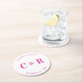 Monogram bruiloft gunst Drink gepersonaliseerd Ronde Kartonnen Onderzetter (Insitu)