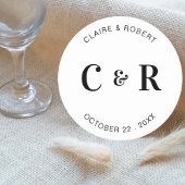 Monogram bruiloft gunst Drink gepersonaliseerd Ronde Kartonnen Onderzetter