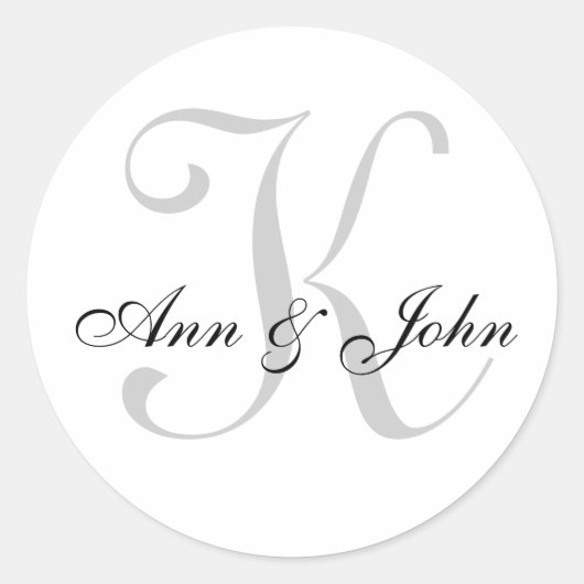 Monogram bruiloft Initiaal bruid bruidegom namen S Ronde Sticker (Voorkant)