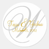 Monogram Bruiloft Initiaal Seal Sticker (Voorkant)