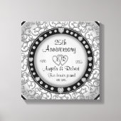 Monogram bruiloft Jubileum met harten Canvas Afdruk (Voorkant)