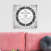 Monogram bruiloft Jubileum met harten Canvas Afdruk (Insitu (Woonkamer))