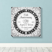 Monogram bruiloft Jubileum met harten Canvas Afdruk (Insitu (Houten vloer))