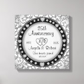 Monogram bruiloft Jubileum met harten Canvas Afdruk (Voorkant)