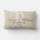 Monogram bruiloft / Jubileum Pillow Kussen (Voorkant)