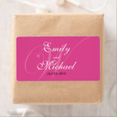 Monogram bruiloft labels - Helderroze (Insitu)