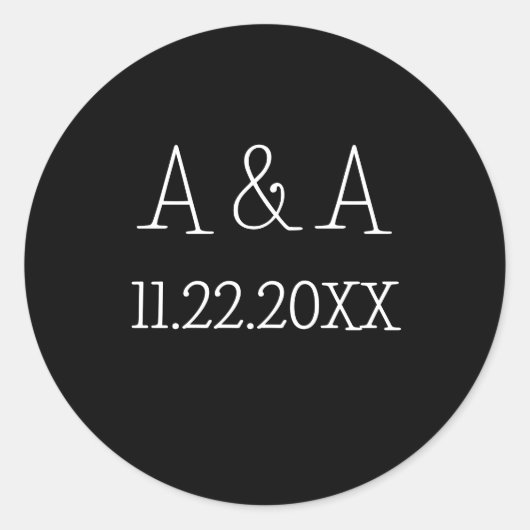 Monogram Bruiloft Labels Kies uw Maat en Qua (Voorkant)