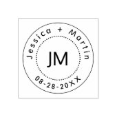 Monogram bruiloft Logo met de namen & datum van he Rubberstempel (Afrduk)